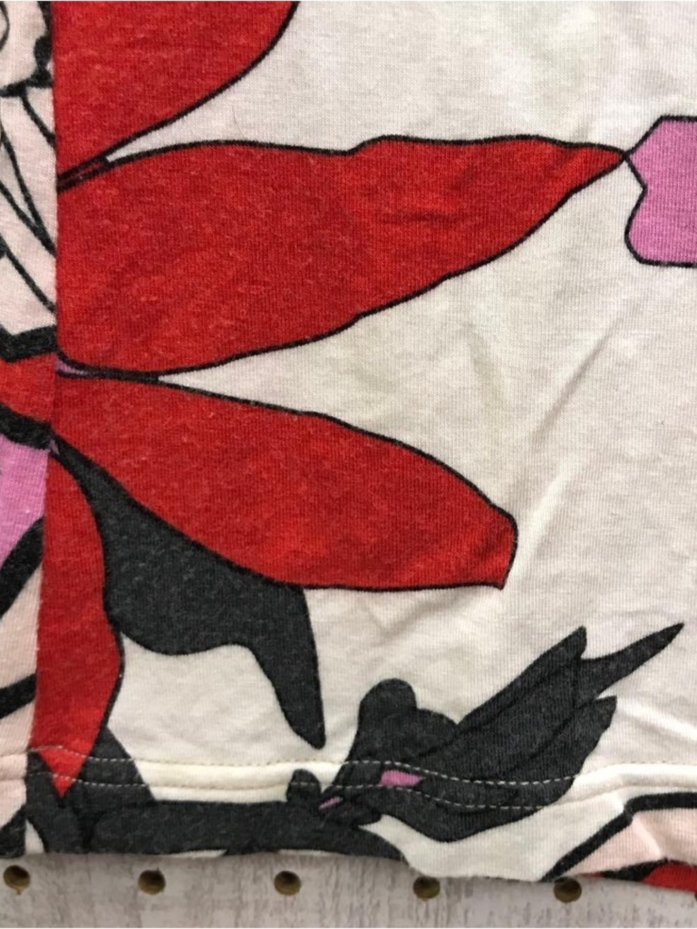 Christian Lacroix Bazar Floral Tee in Red, Pink & Gray - Picture 6 of 12